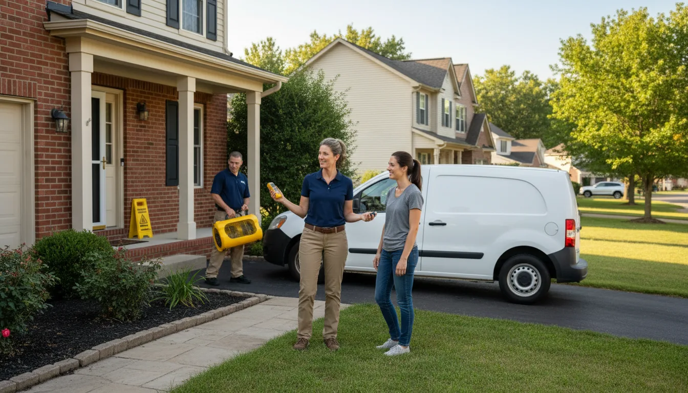 Residential water damage restoration in Delhi, LA